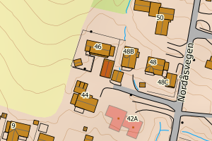 Kartbilde fra WMS-tjeneste av avviket