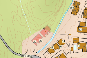 Kartbilde fra WMS-tjeneste av avviket