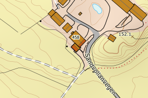 Kartbilde fra WMS-tjeneste av avviket