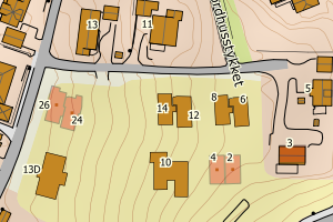 Kartbilde fra WMS-tjeneste av avviket