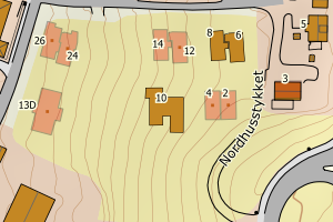 Kartbilde fra WMS-tjeneste av avviket