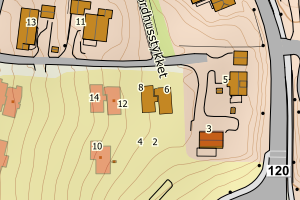 Kartbilde fra WMS-tjeneste av avviket