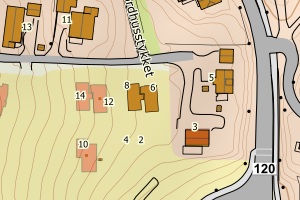 Kartbilde fra WMS-tjeneste av avviket
