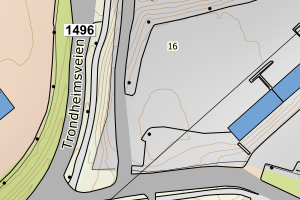 Kartbilde fra WMS-tjeneste av avviket