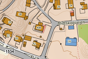 Kartbilde fra WMS-tjeneste av avviket