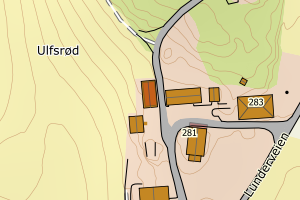 Kartbilde fra WMS-tjeneste av avviket