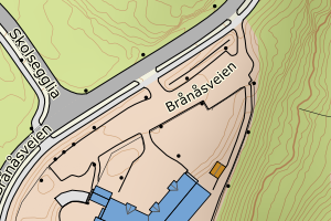 Kartbilde fra WMS-tjeneste av avviket