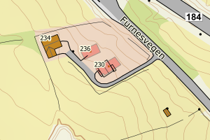 Kartbilde fra WMS-tjeneste av avviket