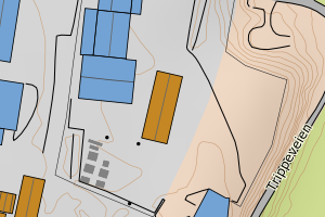 Kartbilde fra WMS-tjeneste av avviket