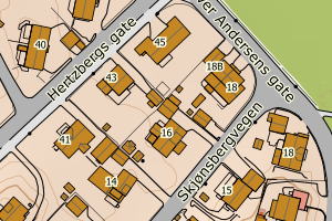 Kartbilde fra WMS-tjeneste av avviket