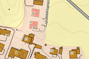 Kartbilde fra WMS-tjeneste av avviket