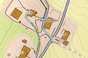 Kartbilde fra WMS-tjeneste av avviket