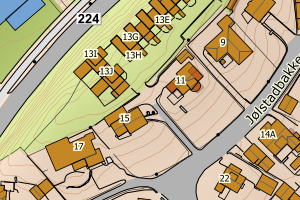 Kartbilde fra WMS-tjeneste av avviket