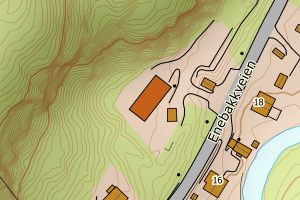 Kartbilde fra WMS-tjeneste av avviket