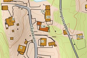 Kartbilde fra WMS-tjeneste av avviket