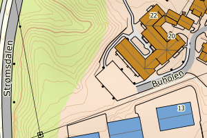 Kartbilde fra WMS-tjeneste av avviket