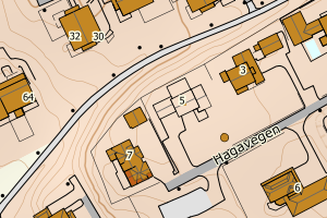 Kartbilde fra WMS-tjeneste av avviket