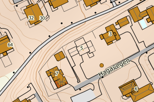 Kartbilde fra WMS-tjeneste av avviket