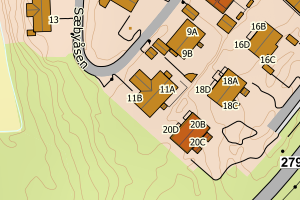 Kartbilde fra WMS-tjeneste av avviket