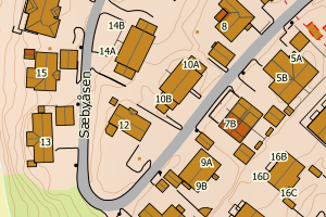 Kartbilde fra WMS-tjeneste av avviket