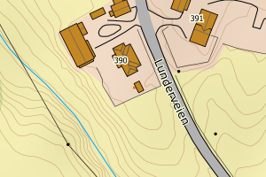 Kartbilde fra WMS-tjeneste av avviket