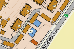 Kartbilde fra WMS-tjeneste av avviket