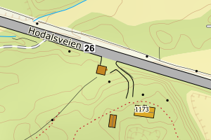 Kartbilde fra WMS-tjeneste av avviket
