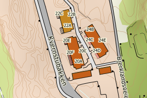 Kartbilde fra WMS-tjeneste av avviket