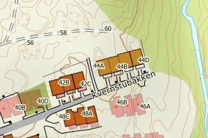 Kartbilde fra WMS-tjeneste av avviket