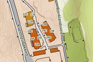 Kartbilde fra WMS-tjeneste av avviket