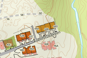 Kartbilde fra WMS-tjeneste av avviket