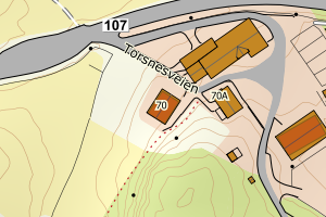 Kartbilde fra WMS-tjeneste av avviket