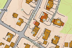 Kartbilde fra WMS-tjeneste av avviket