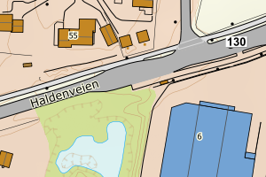 Kartbilde fra WMS-tjeneste av avviket