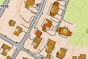 Kartbilde fra WMS-tjeneste av avviket