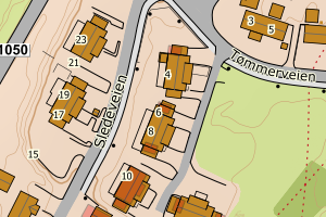 Kartbilde fra WMS-tjeneste av avviket