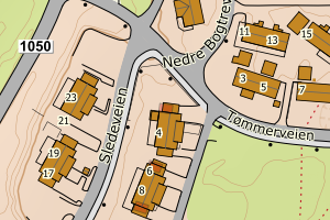 Kartbilde fra WMS-tjeneste av avviket