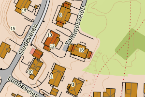 Kartbilde fra WMS-tjeneste av avviket