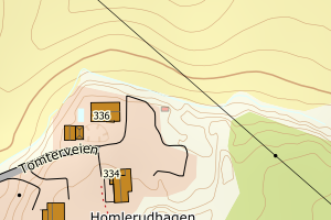Kartbilde fra WMS-tjeneste av avviket