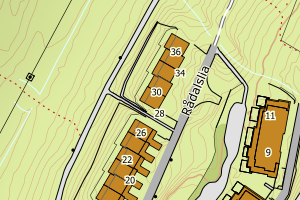 Kartbilde fra WMS-tjeneste av avviket