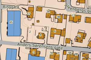 Kartbilde fra WMS-tjeneste av avviket