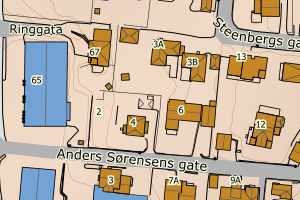 Kartbilde fra WMS-tjeneste av avviket