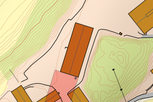 Kartbilde fra WMS-tjeneste av avviket