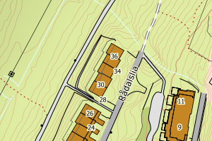Kartbilde fra WMS-tjeneste av avviket