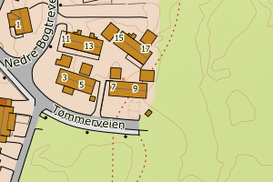 Kartbilde fra WMS-tjeneste av avviket