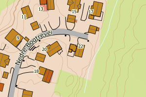 Kartbilde fra WMS-tjeneste av avviket