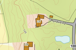 Kartbilde fra WMS-tjeneste av avviket