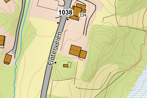 Kartbilde fra WMS-tjeneste av avviket