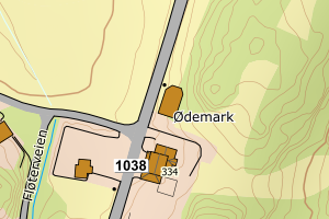 Kartbilde fra WMS-tjeneste av avviket