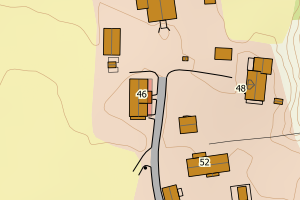 Kartbilde fra WMS-tjeneste av avviket